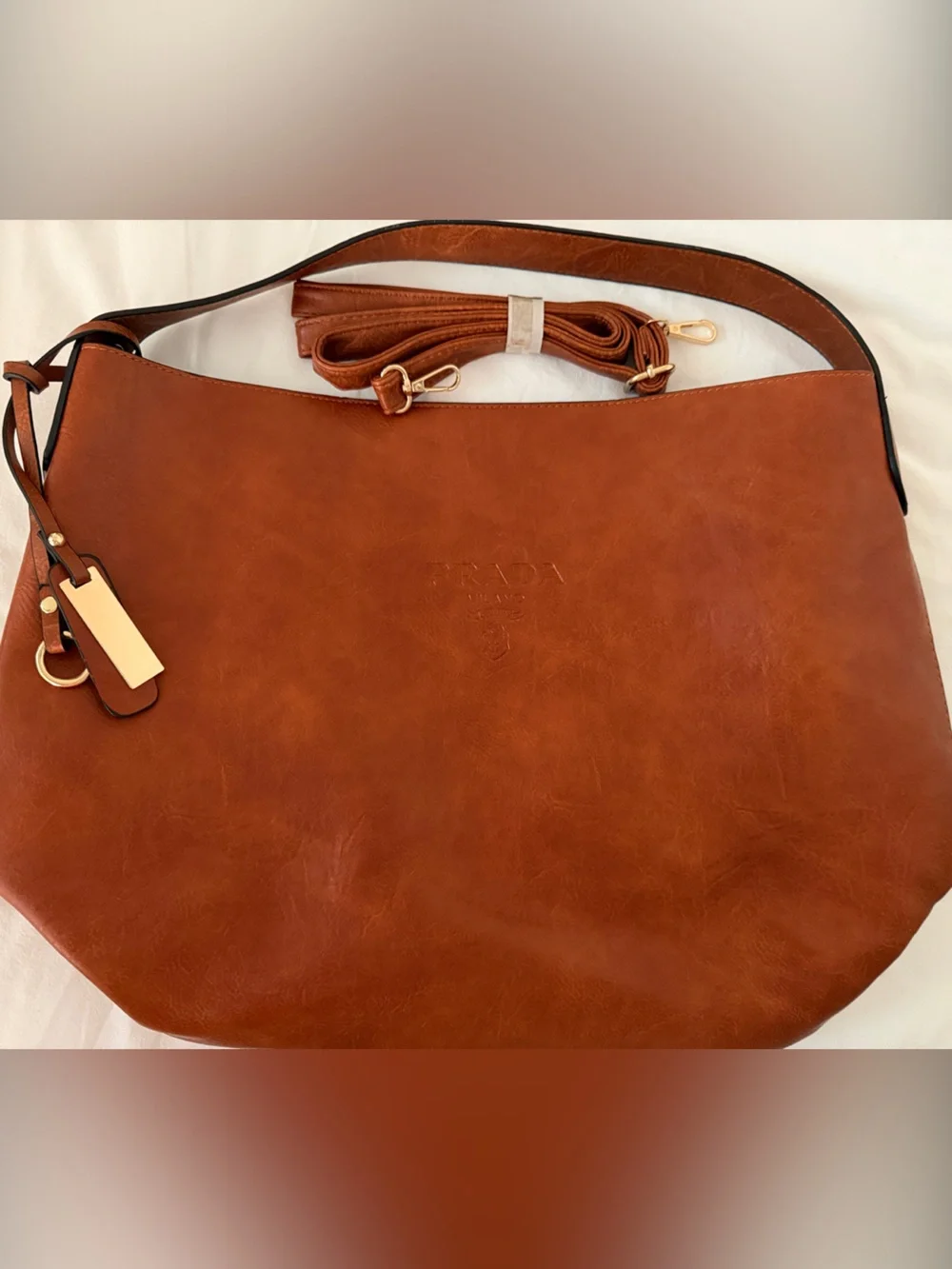 Women's Tan Leather Tote Handbag